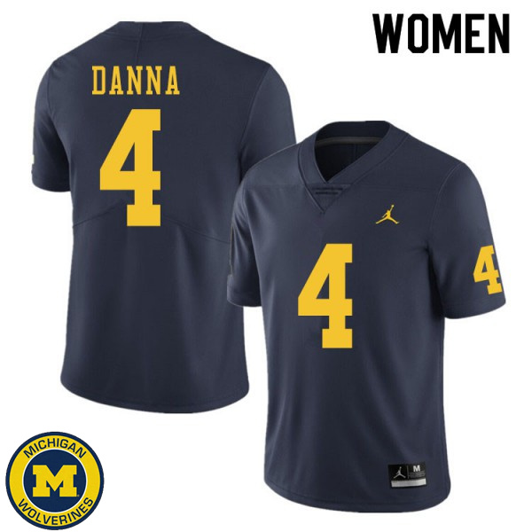 Women Michigan Wolverines #4 Michael Danna Navy College Game Football Jersey